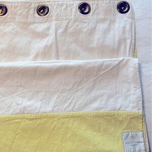 Quiet Town yellow and cream shower curtain